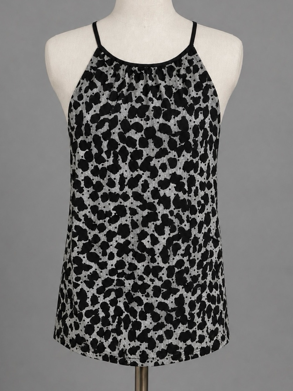 Express Black & Gray Dressy Blouse Top sz M